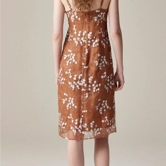 J Crew Collection Embroidered Slip Dress s 8 - Picture 4 of 6